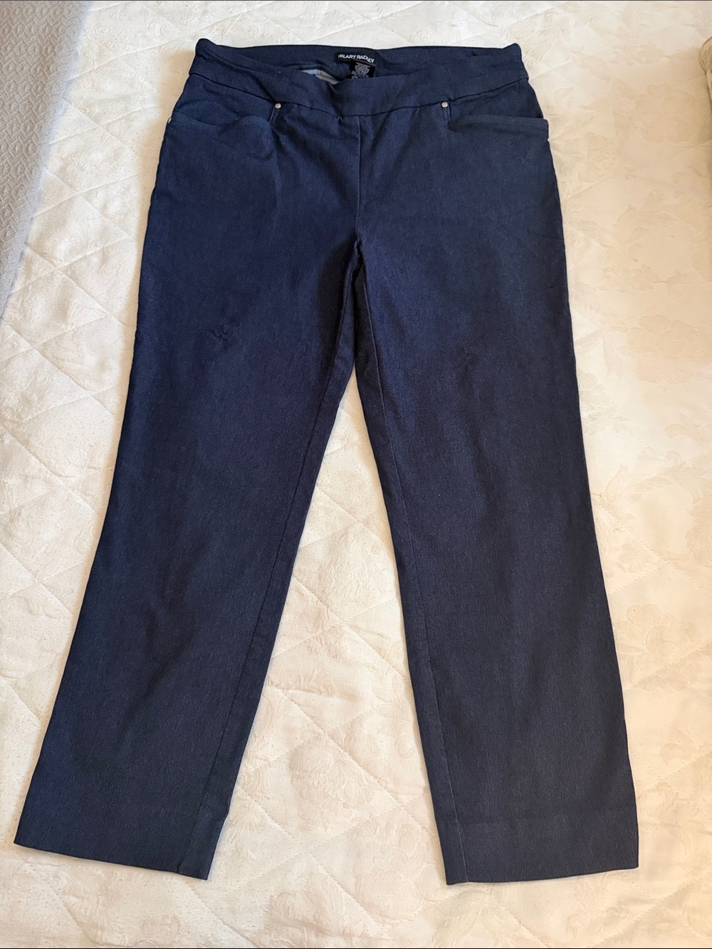 Plain Navy Pull-On Women's Jeans slight spandex size lg